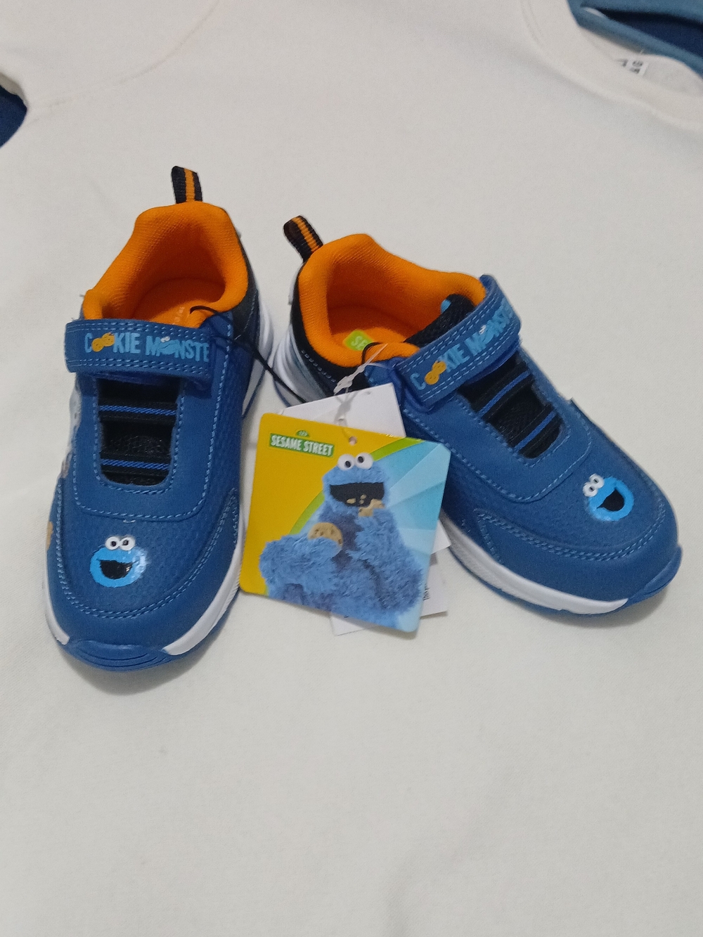 Sesame Street Cookie Monster Blue and Orange Kids Sneakers